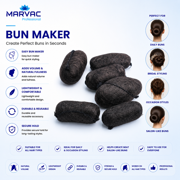 Marvac Stuffin Hair Bun - Easy Bun Maker for Volume
