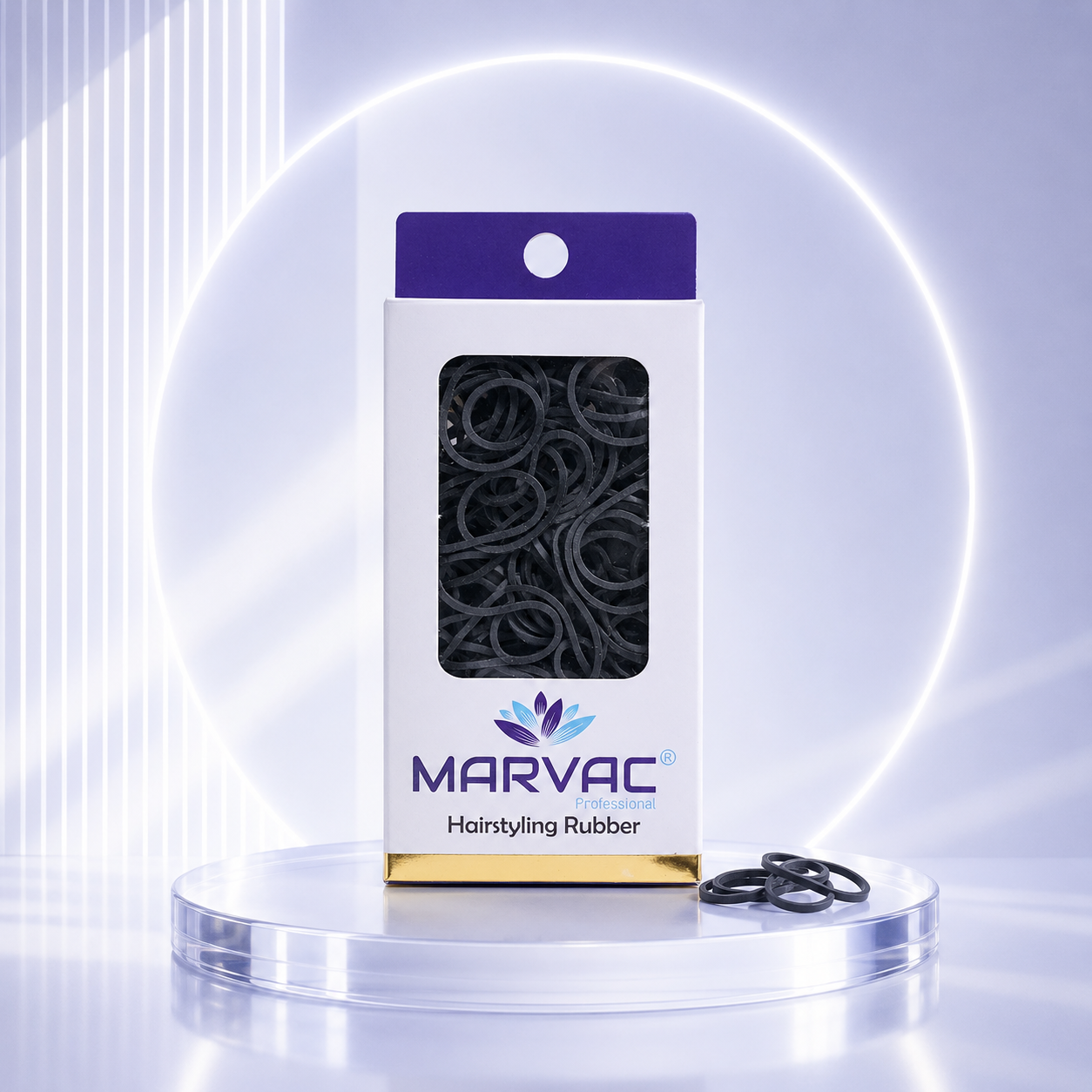 Marvac Black Rubber Bands Small - Strong Hold Hair Elastics