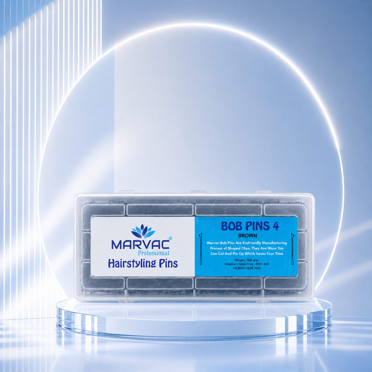 Marvac Bob Pins No.4 Black Big 500g - Strong Hold Hair Pins