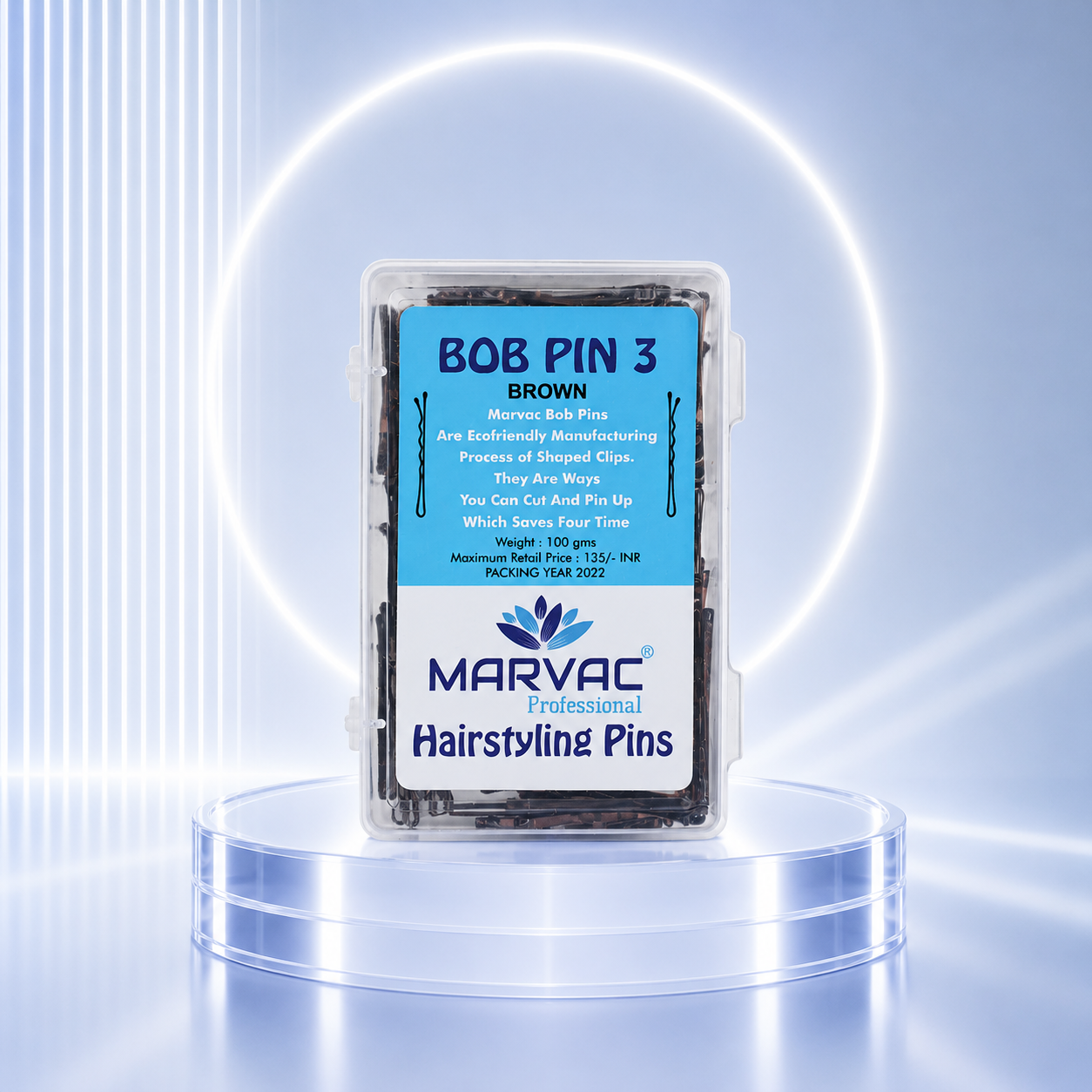Marvac Black Bobby Pins No.3 (135g) Strong Hold Hair Pins