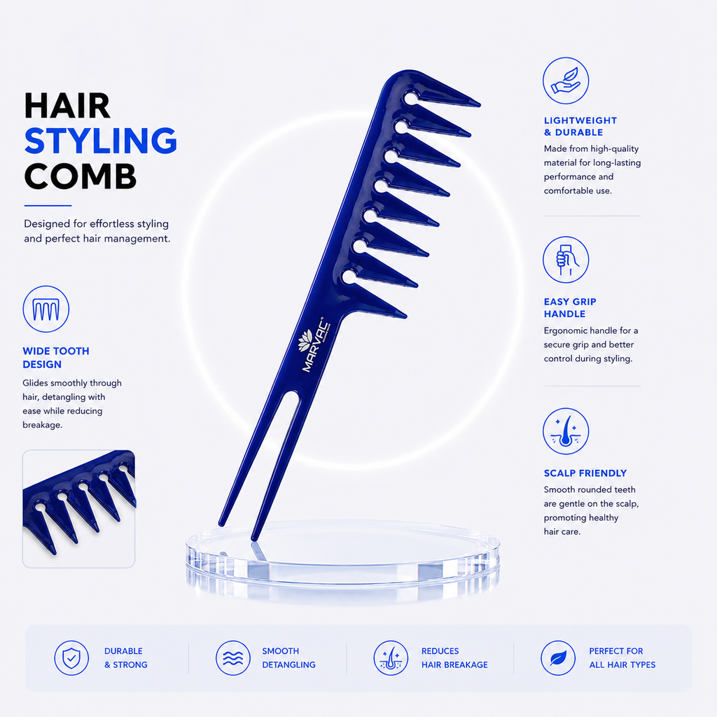 Marvac Hair Styling Comb - Smooth Finishing & Cutting Comb