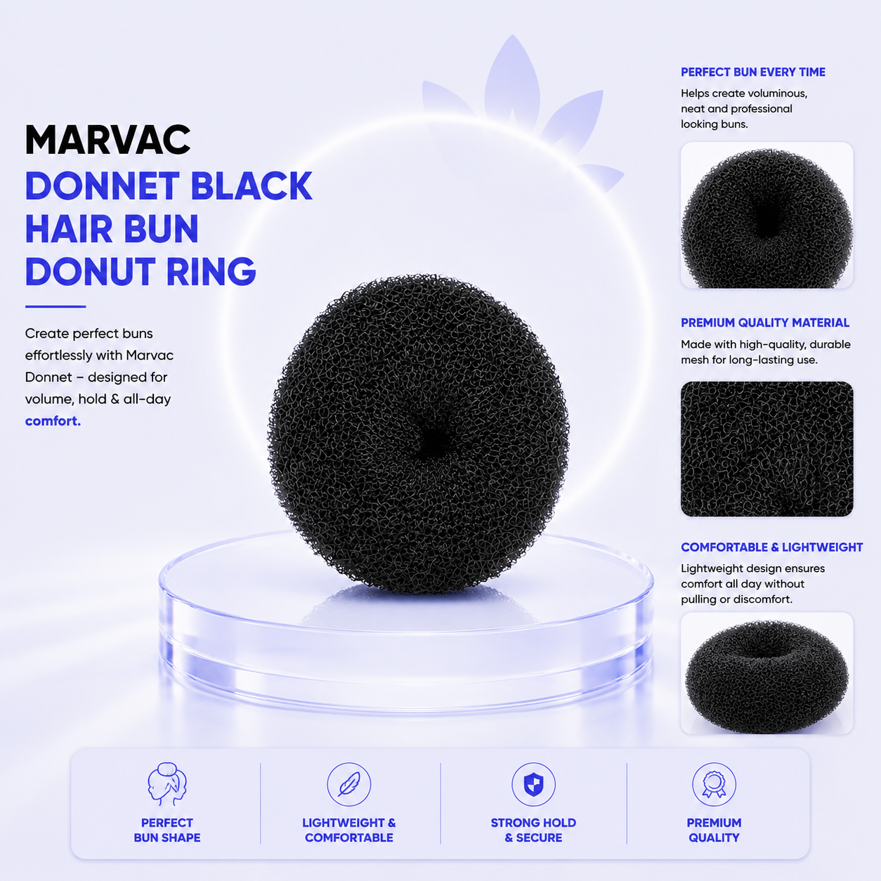 Marvac Donnet Black - Hair Bun Donut Ring