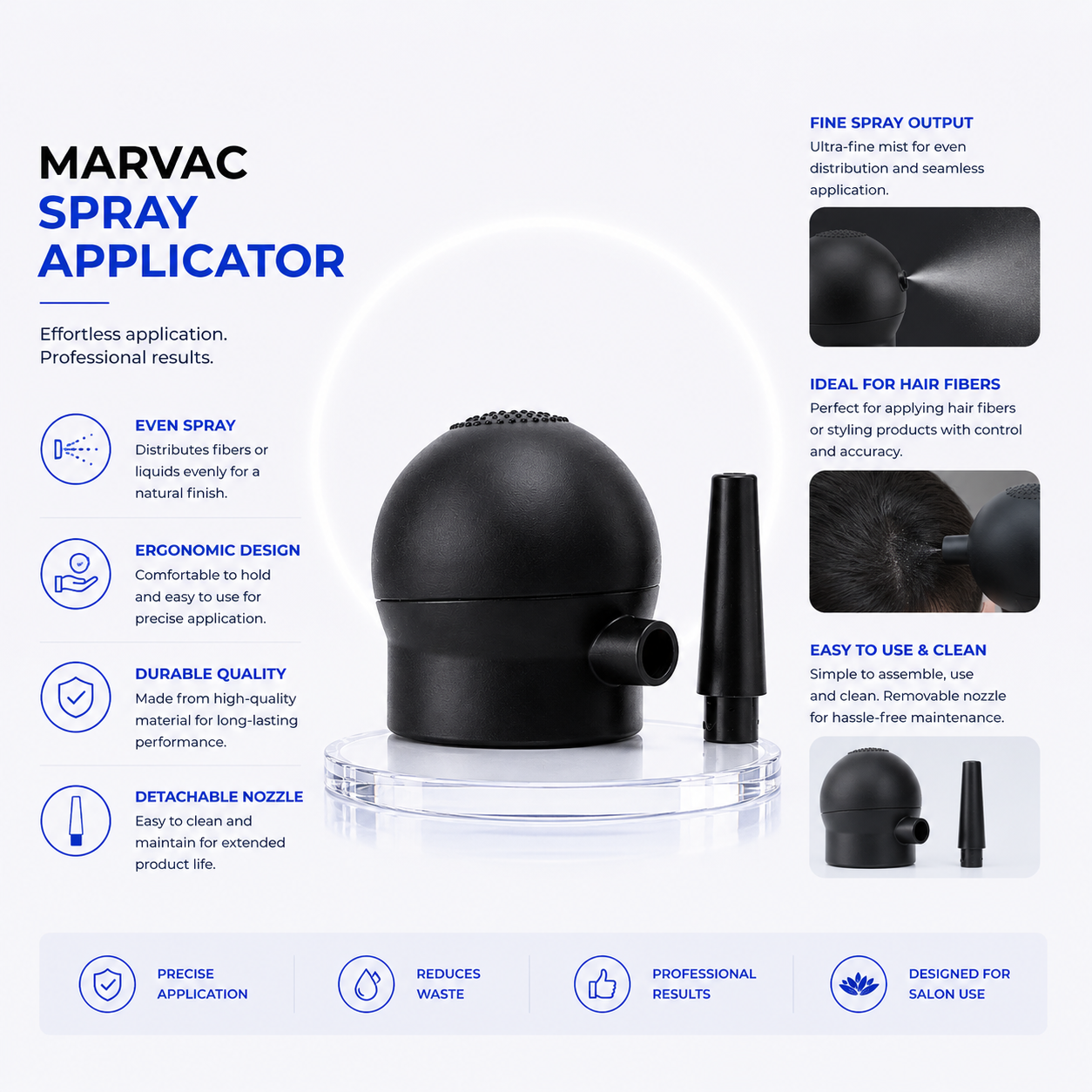 Marvac Hair Fiber Spray Applicator - Precision Hair Fiber Tool