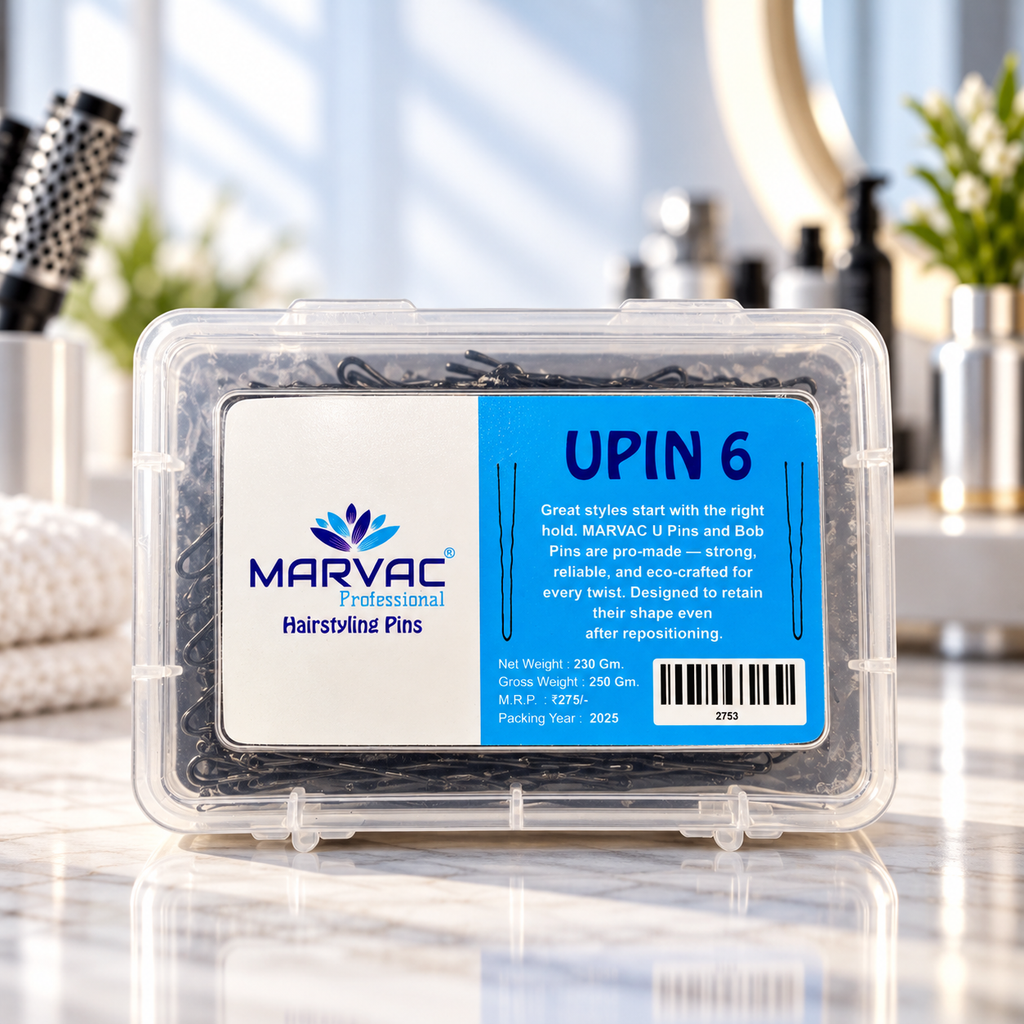 Marvac U Pin No.6 230g - Secure Hair Pins for Buns & Sleek Hairstyles