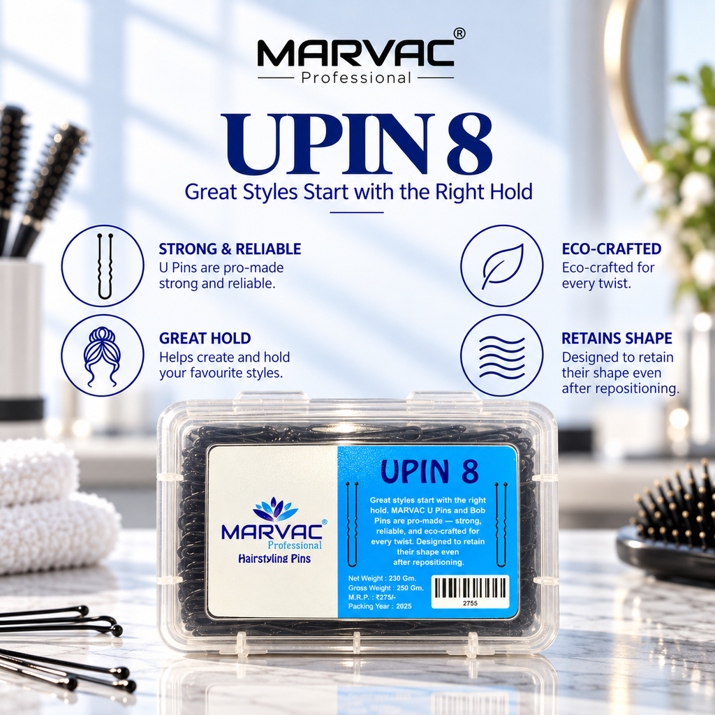 Marvac U Pin No.8 230g - Strong Hold Hair Pins for Bun & Thick Hair
