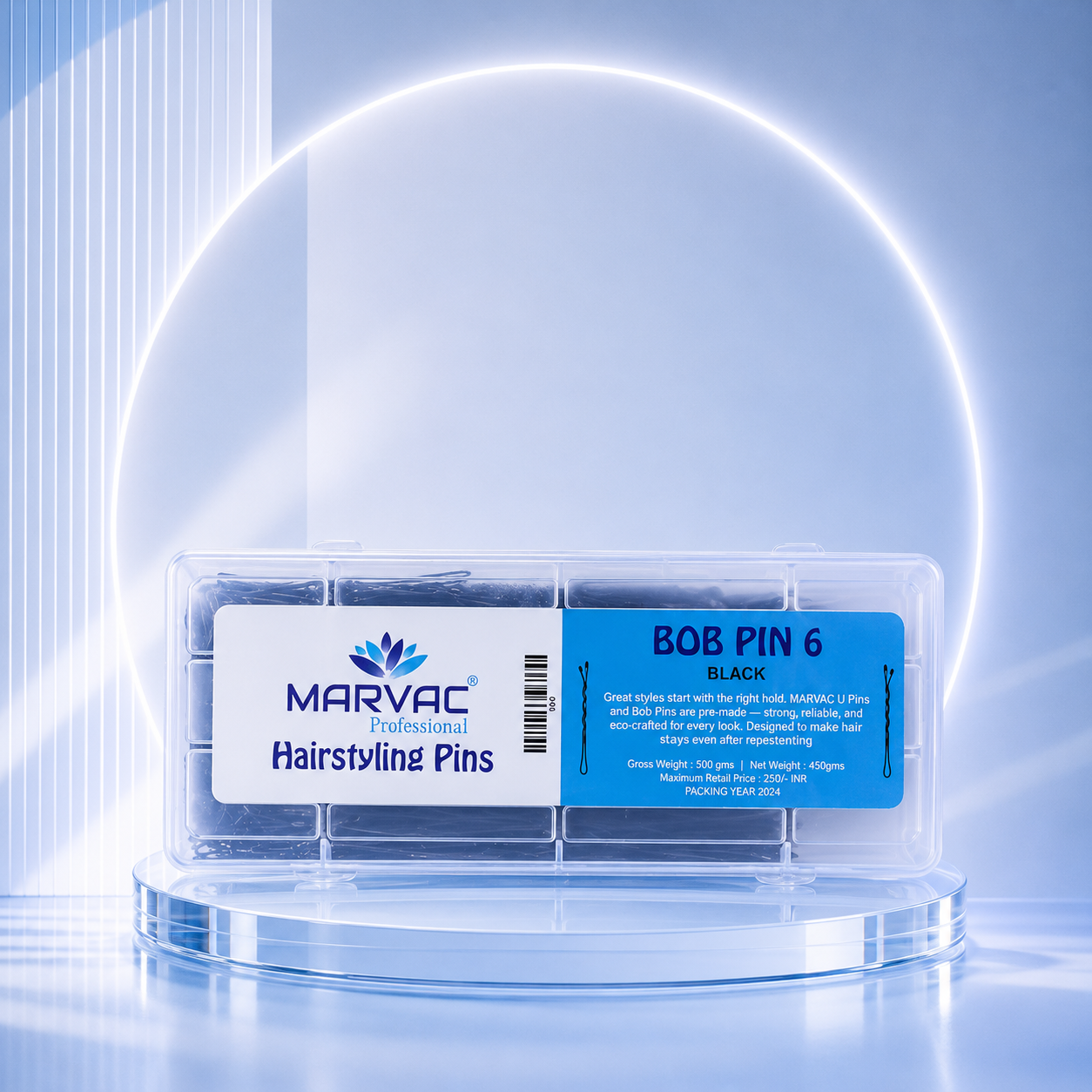 Marvac Bob Pins No.6 Big 500g - Strong Hold Hair Pins