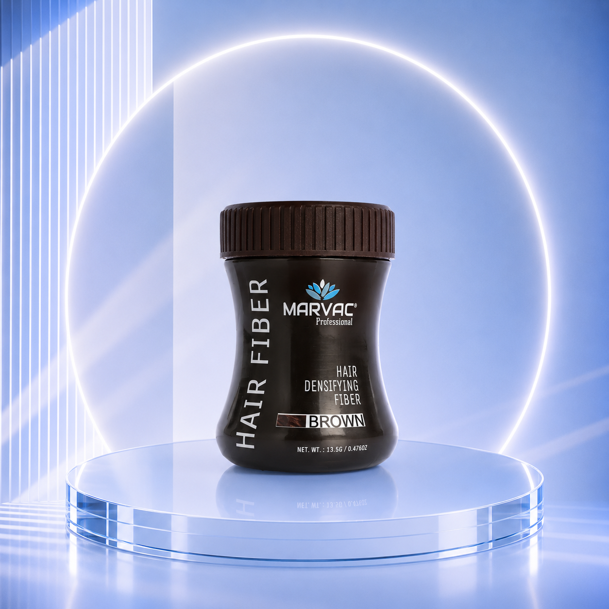 Marvac Hair Fiber Powder Brown 13.5g - Instant Hair Thickening
