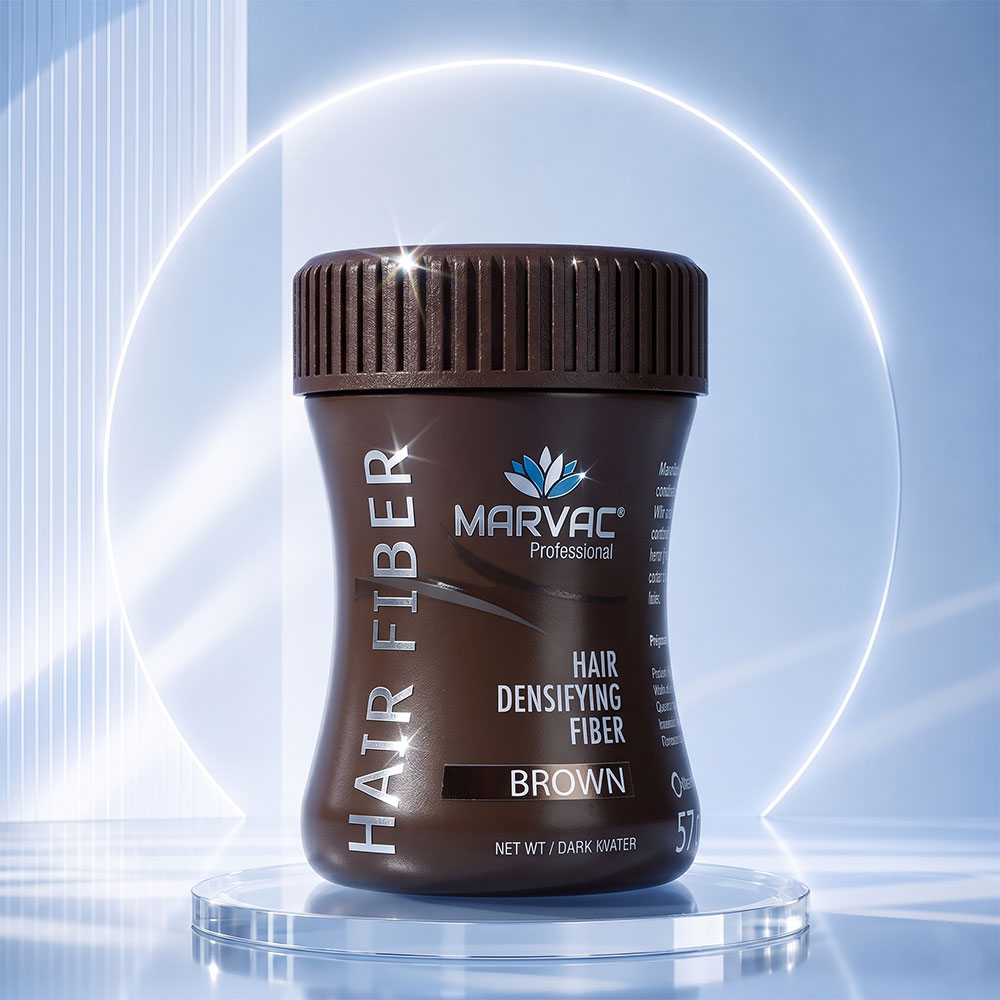 Marvac Hair Fiber Powder Brown 13.5g - Instant Hair Thickening