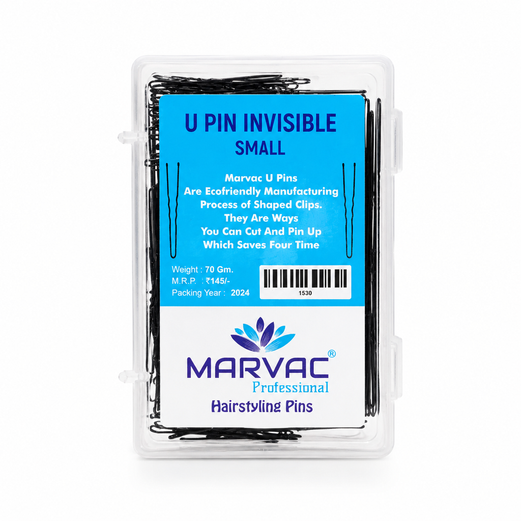Marvac Thin U Pins 100g - Hair Pins for Bun & Bridal Hairstyles