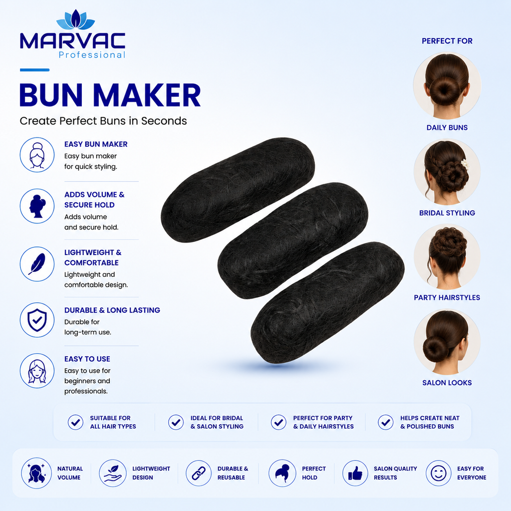 Marvac Hair Bun Maker - 7 – Stuffing Bun for Women