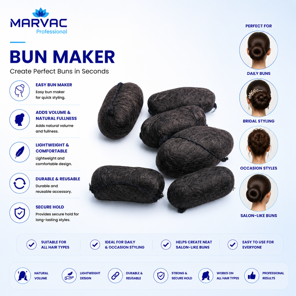 Marvac Stuffin Hair Bun - Easy Bun Maker for Volume
