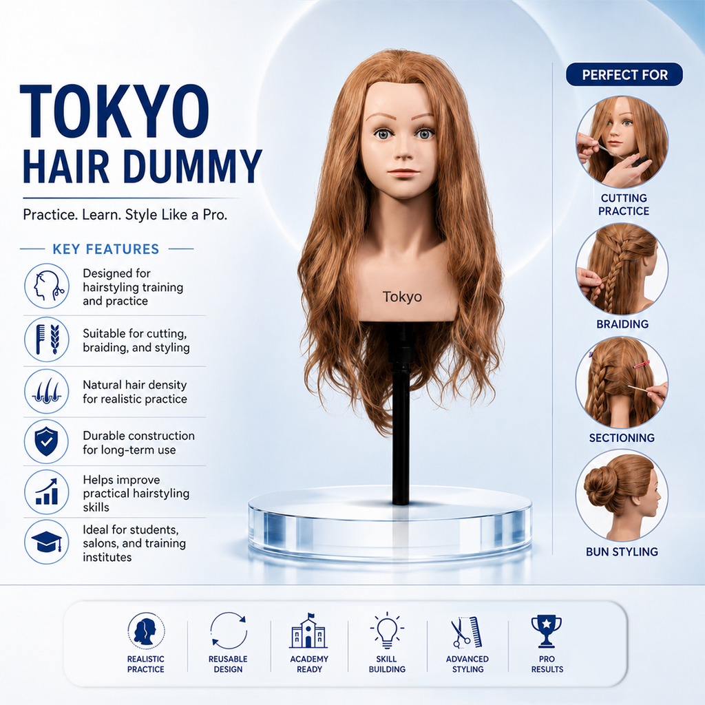 Marvac Tokyo Hair Dummy - Training Mannequin for Styling Practice
