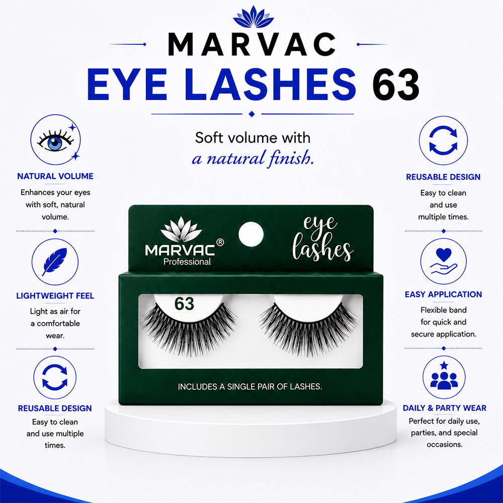 Marvac Eyelash 63 - Natural Volume False Eyelashes