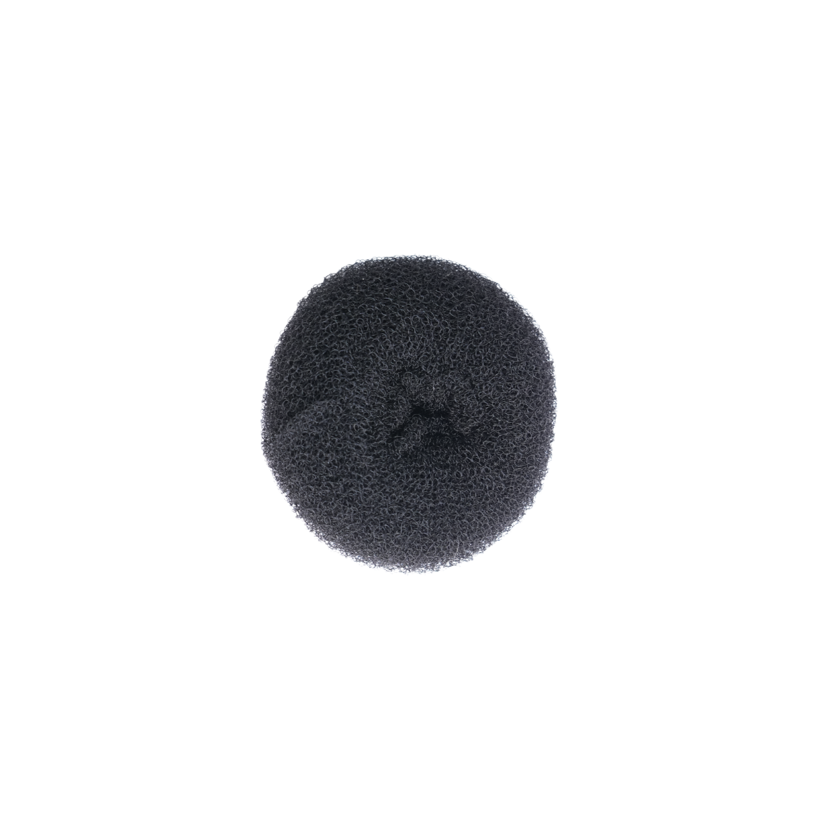 MARVAC black hair bun donut ring top view for perfect round bun maker hairstyle styling accessory