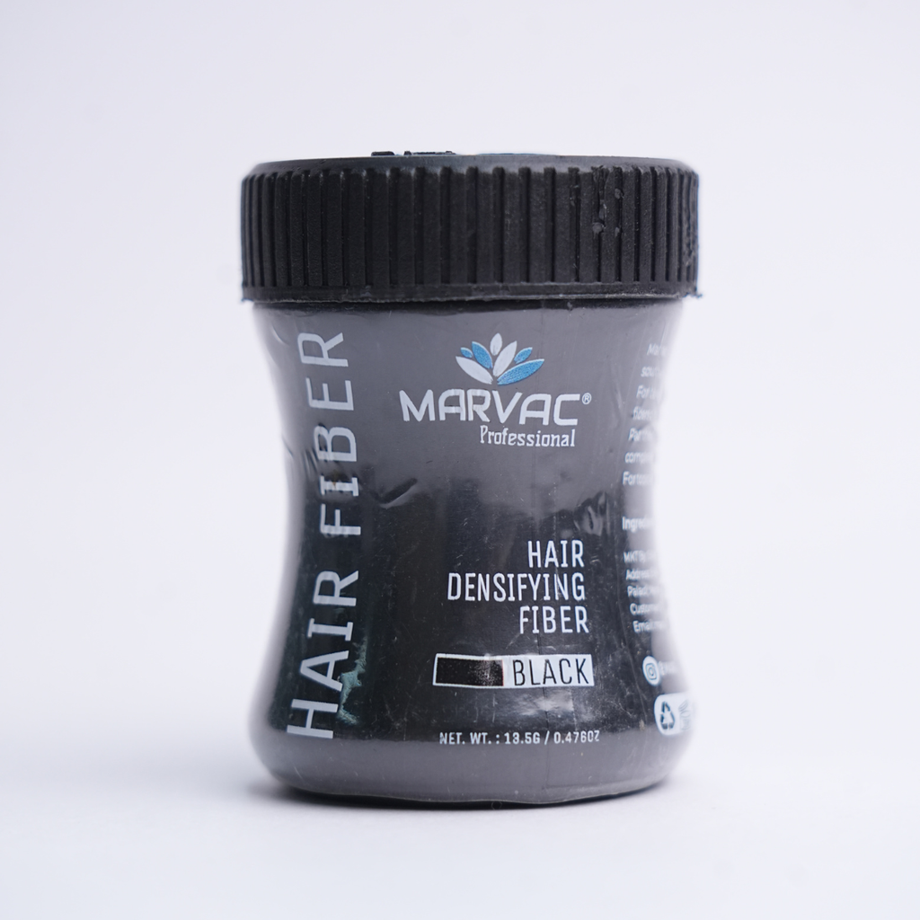 Marvac Black Hair Fiber Powder 13.5g – instant hair thickening fibers for thinning hair