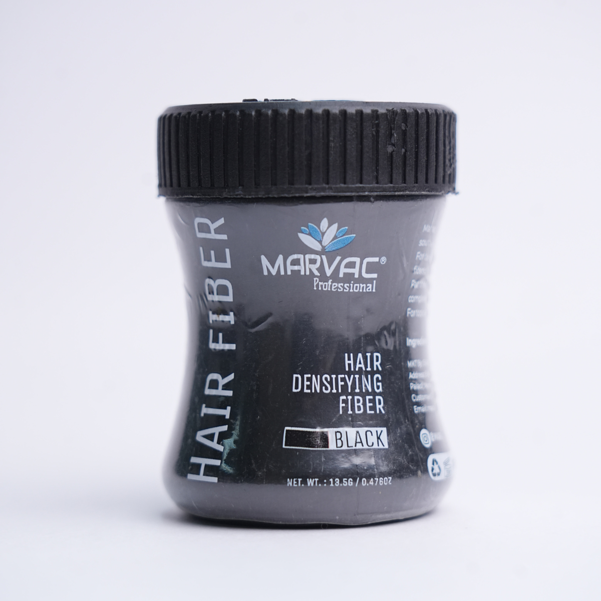 Marvac Black Hair Fiber Powder 13.5g – instant hair thickening fibers for thinning hair