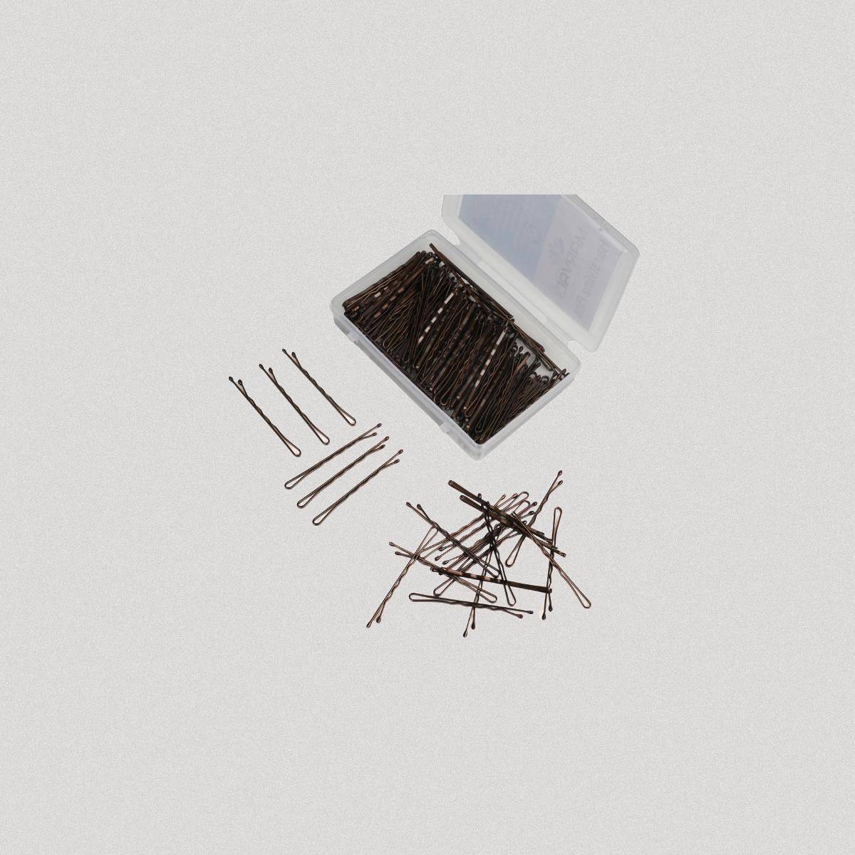 Marvac Bob Pins No.4 brown strong hold hair pins for bun and updo styling