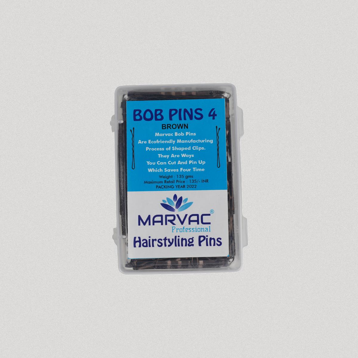 Marvac Bob Pins No.4 Brown professional hairstyling bob pins box