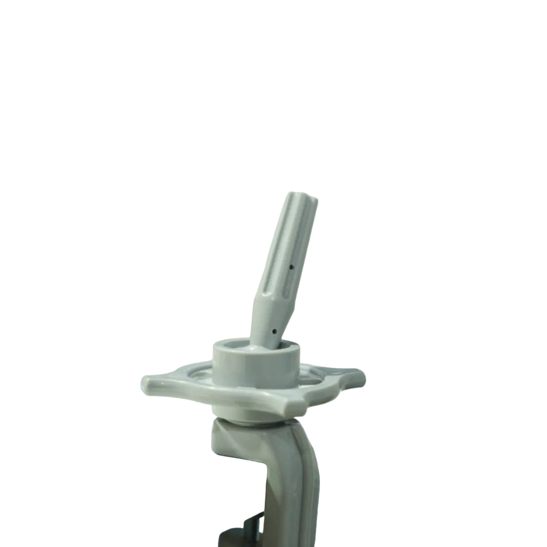 Marvac small professional dummy table stand and clamp for securing a mannequin head during hair styling and salon training.