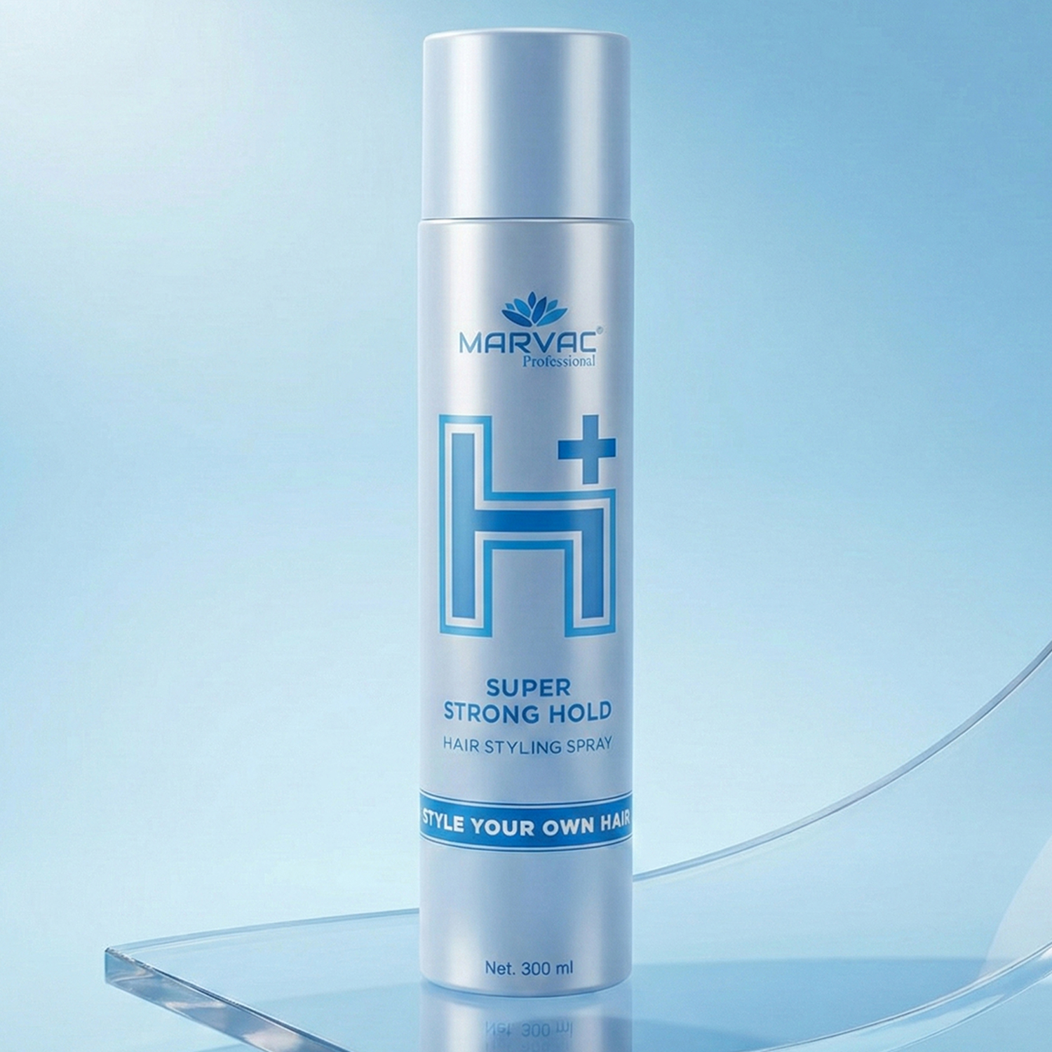 Marvac H+ Super Strong Hold Hair Spray 300ml salon hair styling spray for buns curls and long lasting hold