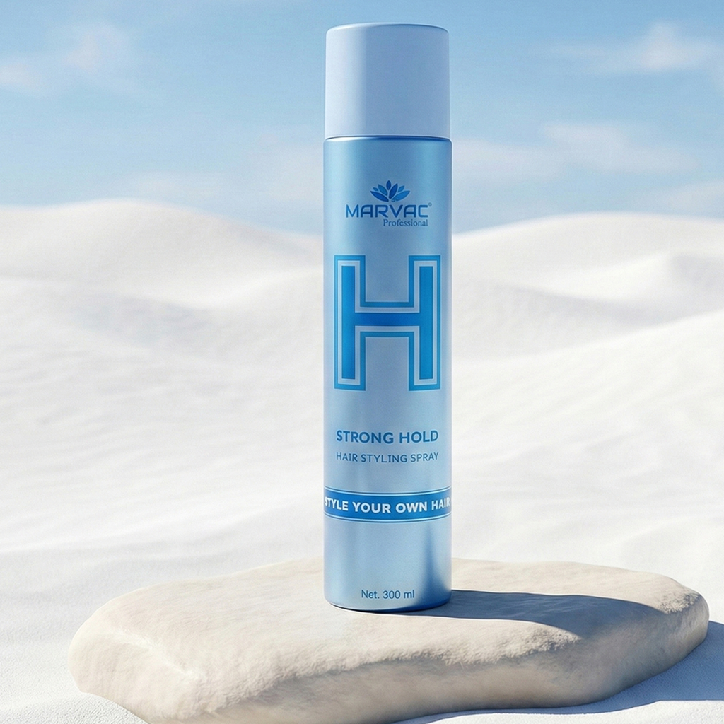 Marvac H Strong Hold Hair Spray 300ml salon hair styling spray for buns curls and long lasting hold