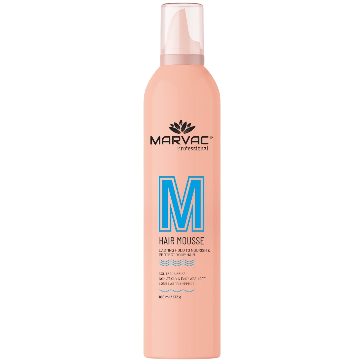 Marvac Hair Mousse 180ml professional volumizing hair styling foam for salon and blow dry styling