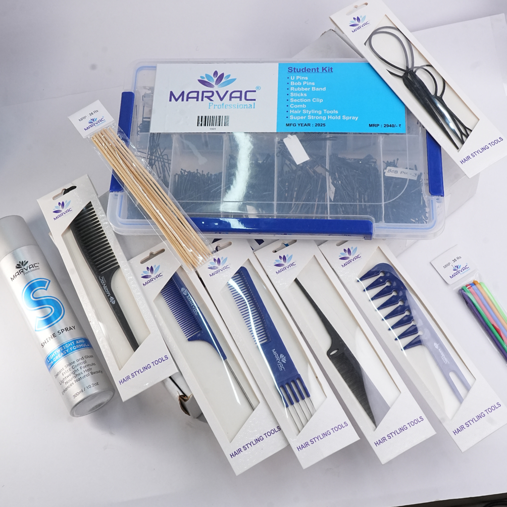 Marvac hair styling student kit tools for salon training hairstyling practice accessories