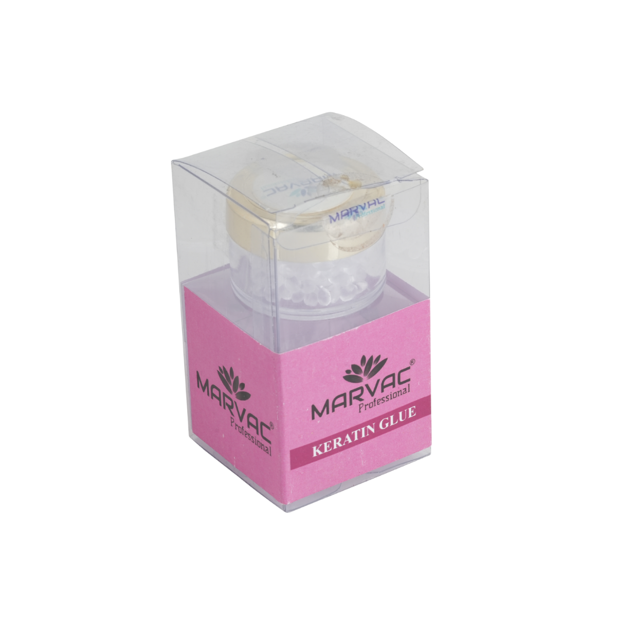 Marvac Italian Keratin Glue packaging for professional hair extensions