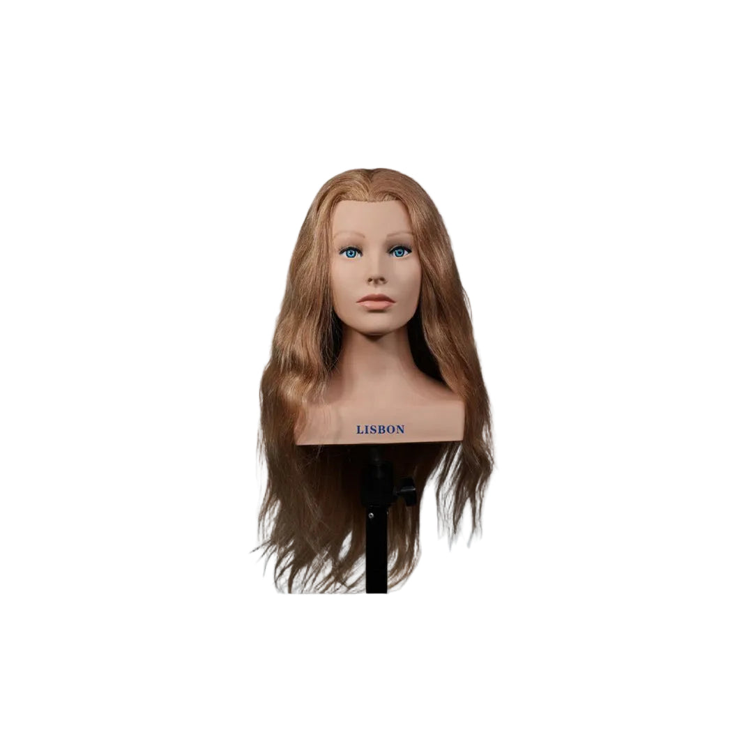 Marvac Lisbon Hair Dummy mannequin head for hairstyling, braiding, and salon training practice