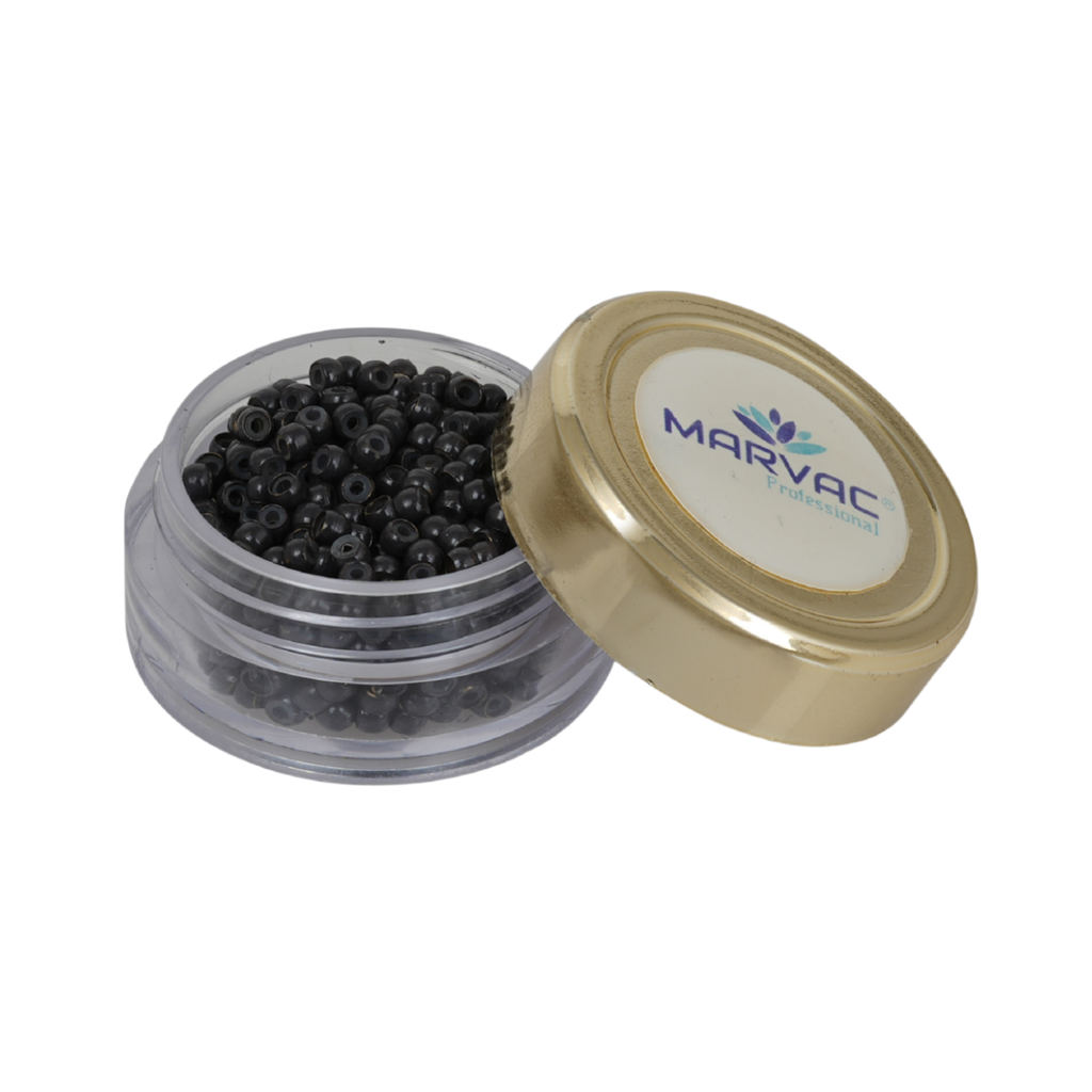 Marvac nano rings for hair extensions black beads professional salon hair extension rings