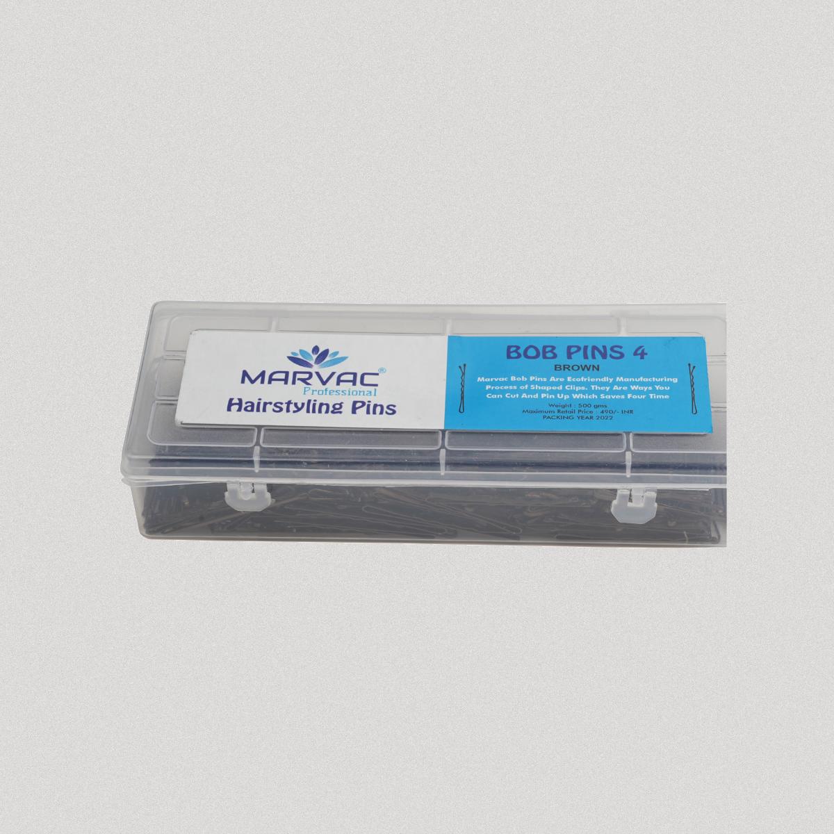 Marvac No.4 Brown Bob Hair Pins professional salon hair styling pins 500g pack