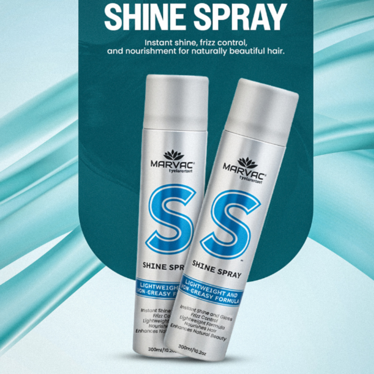 Marvac Shine Hair Spray 300ml salon hair styling spray for smooth shiny hairstyles
