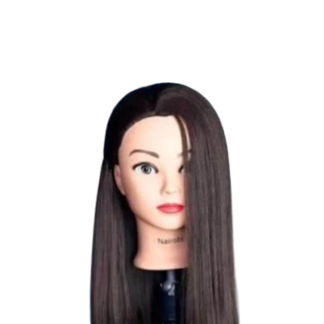 Nairobi brown hair mannequin head for hair styling practice with long straight hair